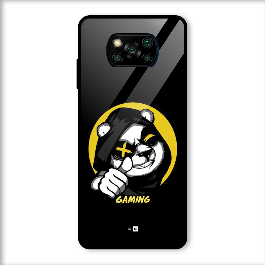 Gaming Panda Glass Back Case for Poco X3