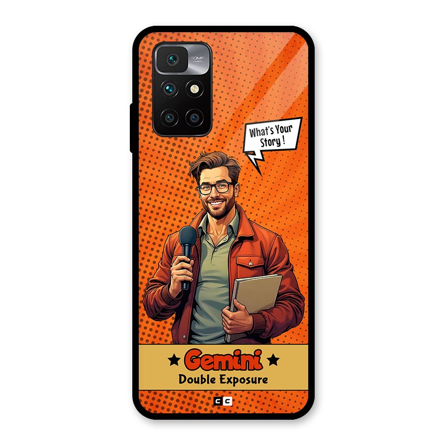 Gemini Explorer Glass Back Case for Redmi 10 Prime