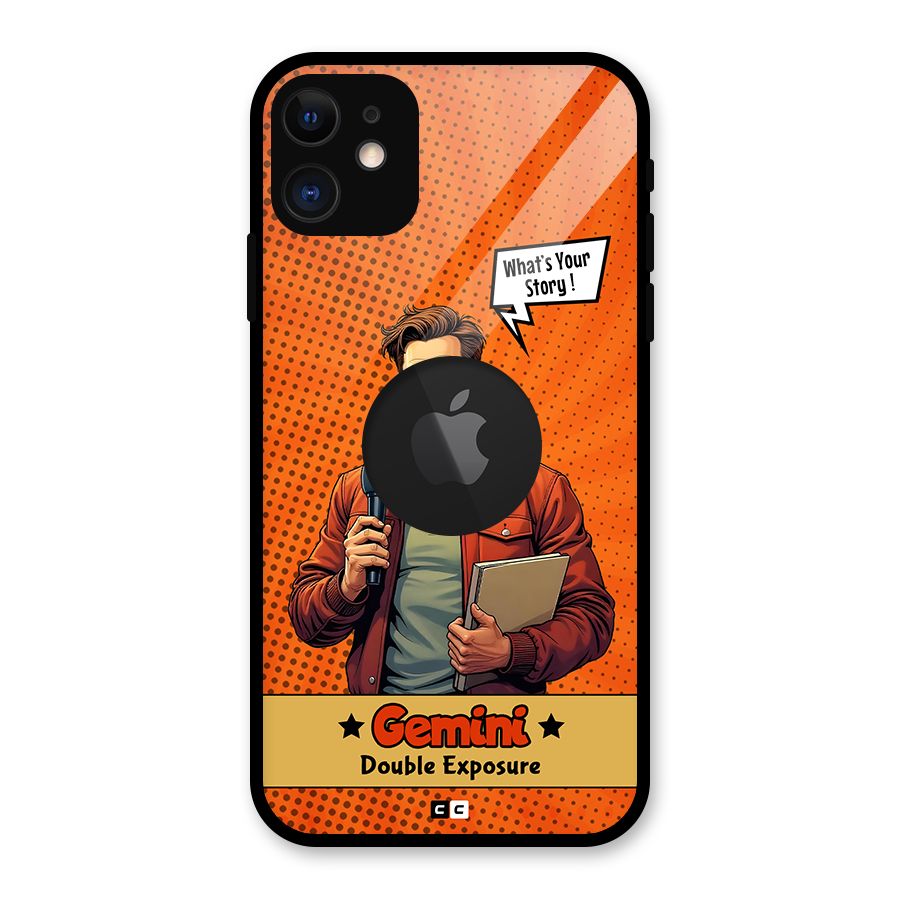 Gemini Explorer Glass Back Case for iPhone 11 Logo Cut