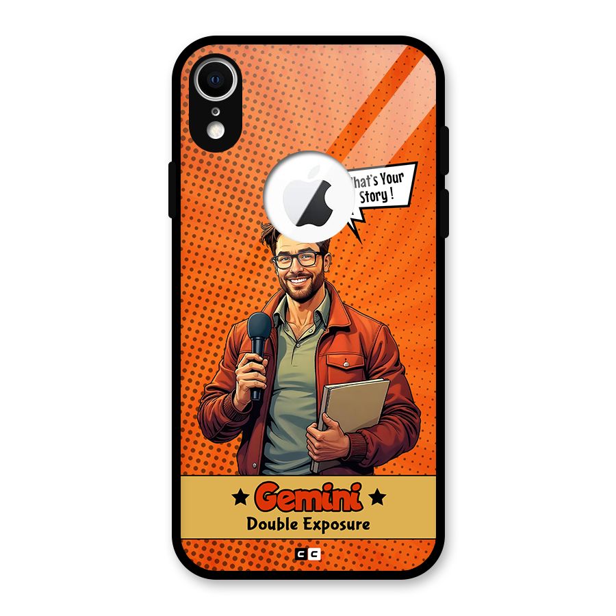 Gemini Explorer Glass Back Case for iPhone XR Logo Cut