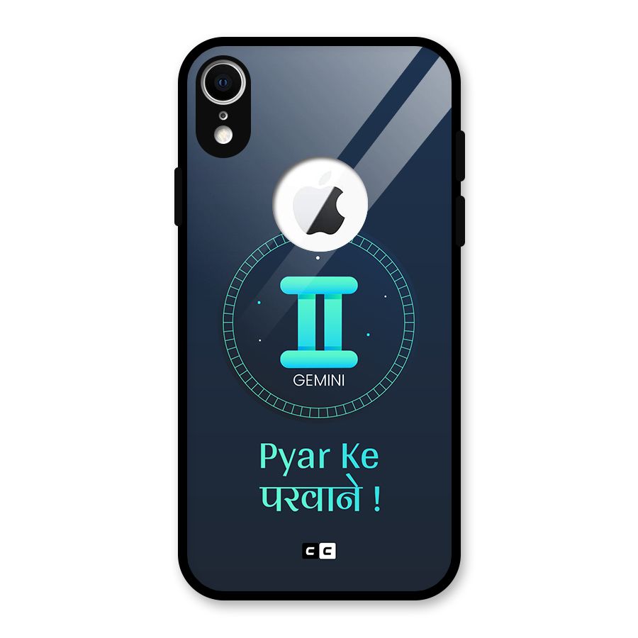 Gemini Love Glass Back Case for iPhone XR Logo Cut