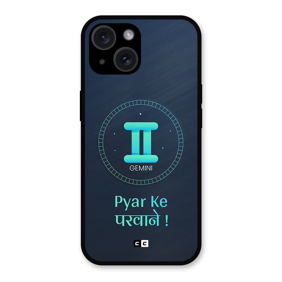Gemini Love Metal Back Case for iPhone 15