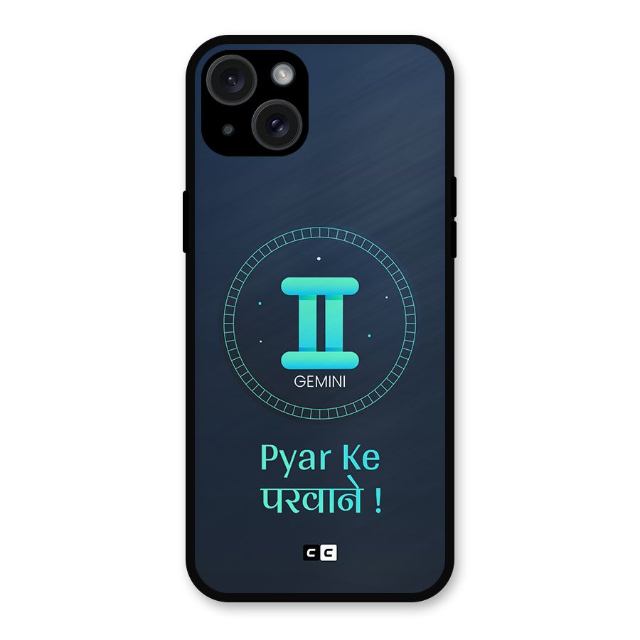 Gemini Love Metal Back Case for iPhone 15 Plus