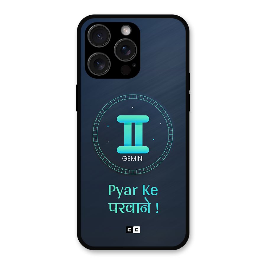 Gemini Love Metal Back Case for iPhone 15 Pro Max