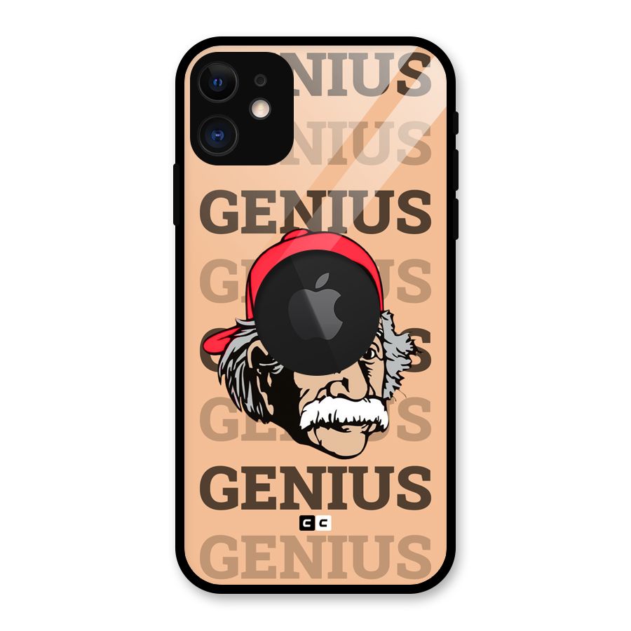 Genious Scientist Glass Back Case for iPhone 11 Logo Cut