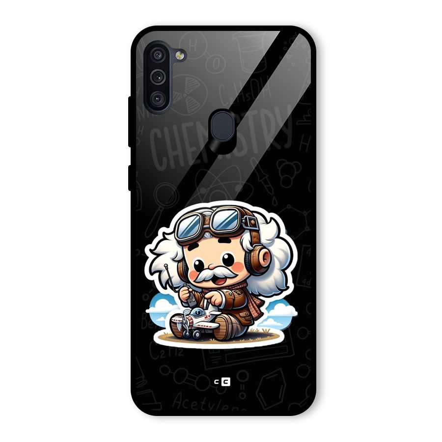 Genius Kid Glass Back Case for Galaxy M11