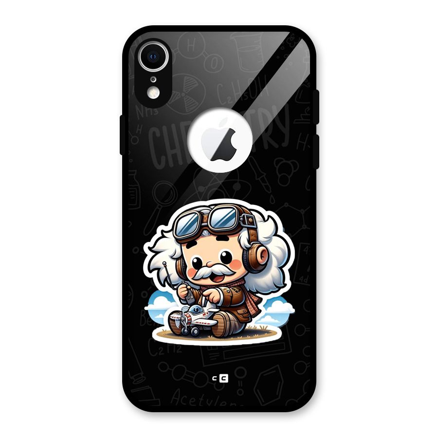 Genius Kid Glass Back Case for iPhone XR Logo Cut