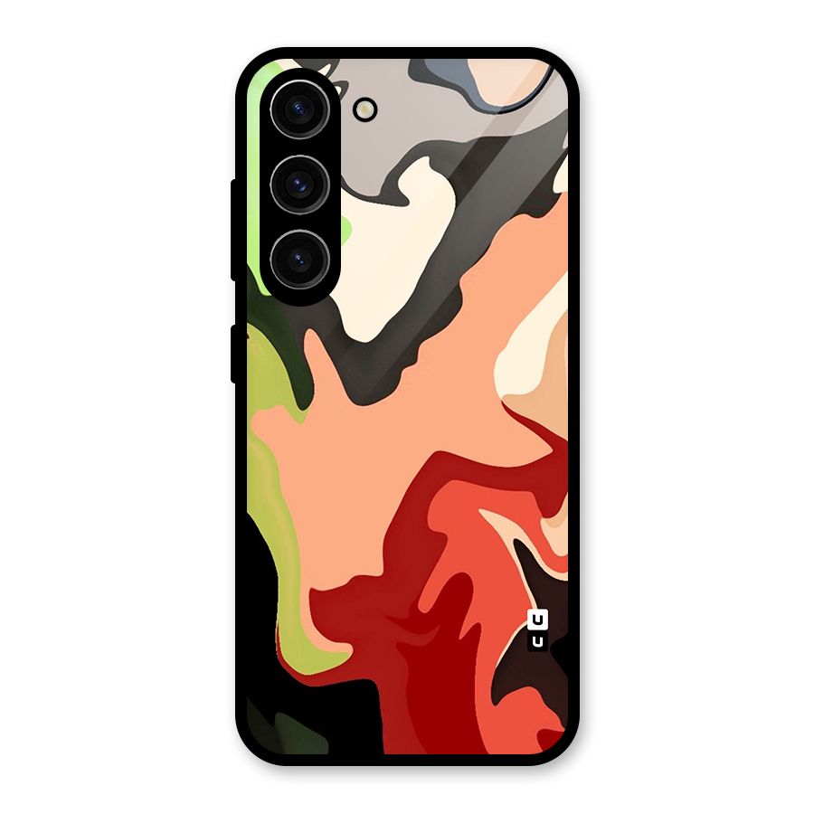 Geometric Abstract Acrylic Oil Pattern Art Glass Back Case for Galaxy S23