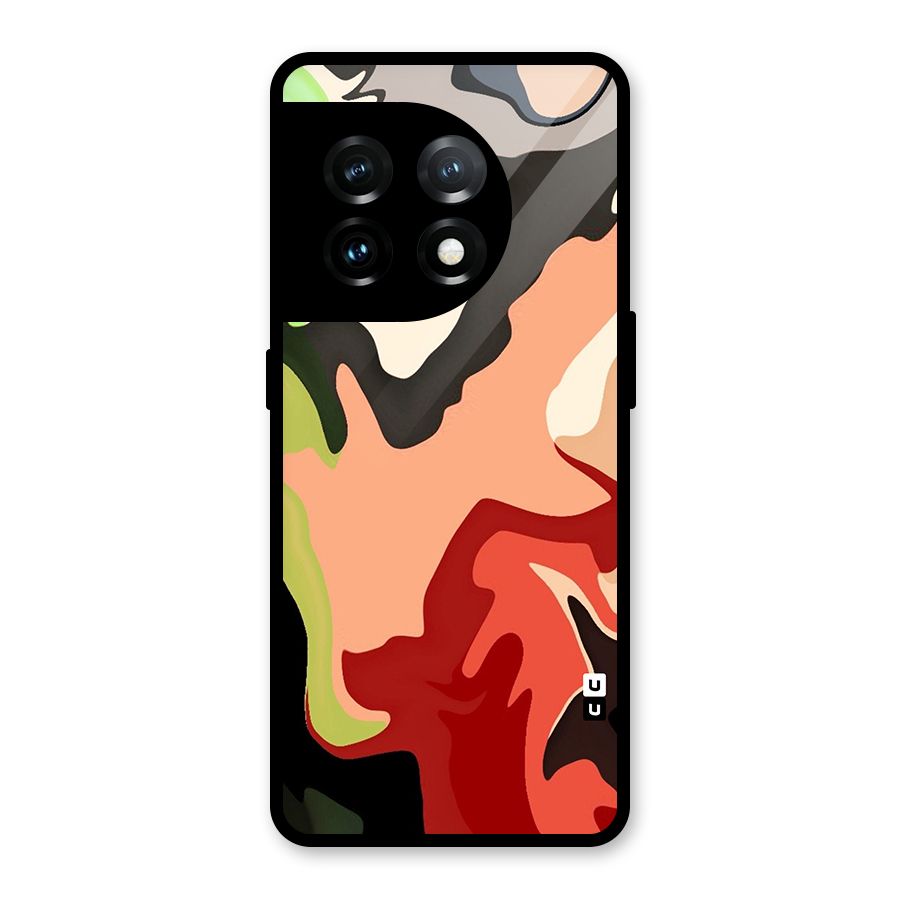 Geometric Abstract Acrylic Oil Pattern Art Glass Back Case for OnePlus 11