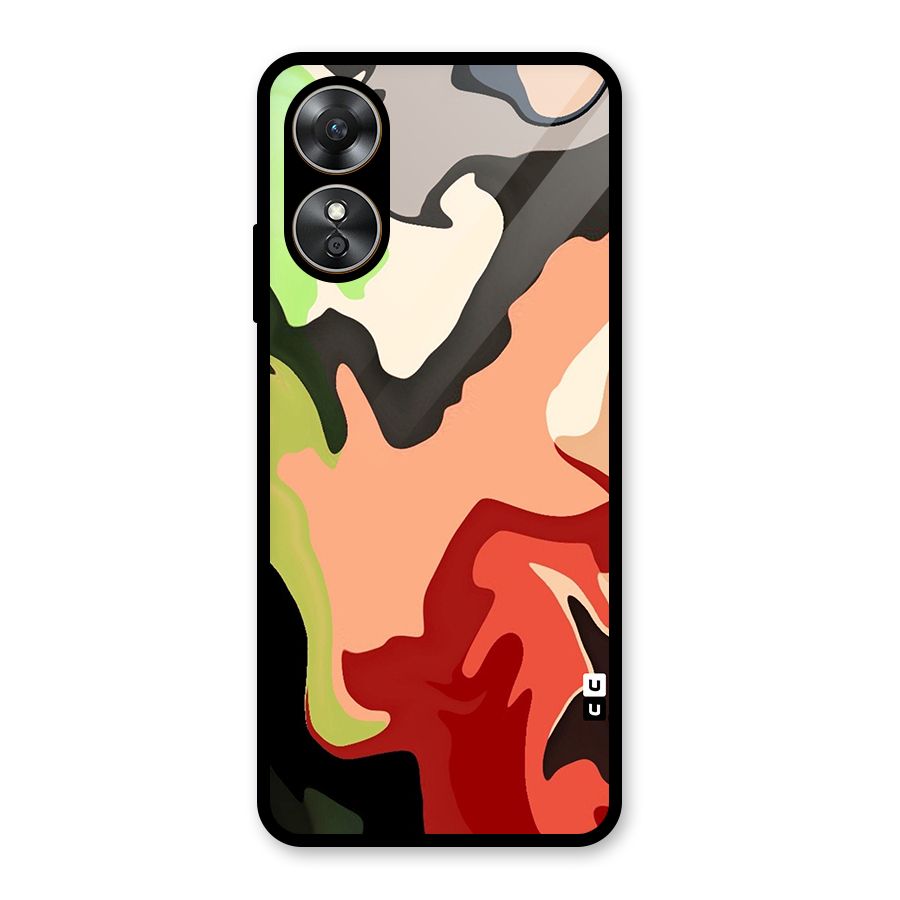 Geometric Abstract Acrylic Oil Pattern Art Glass Back Case for Oppo A17