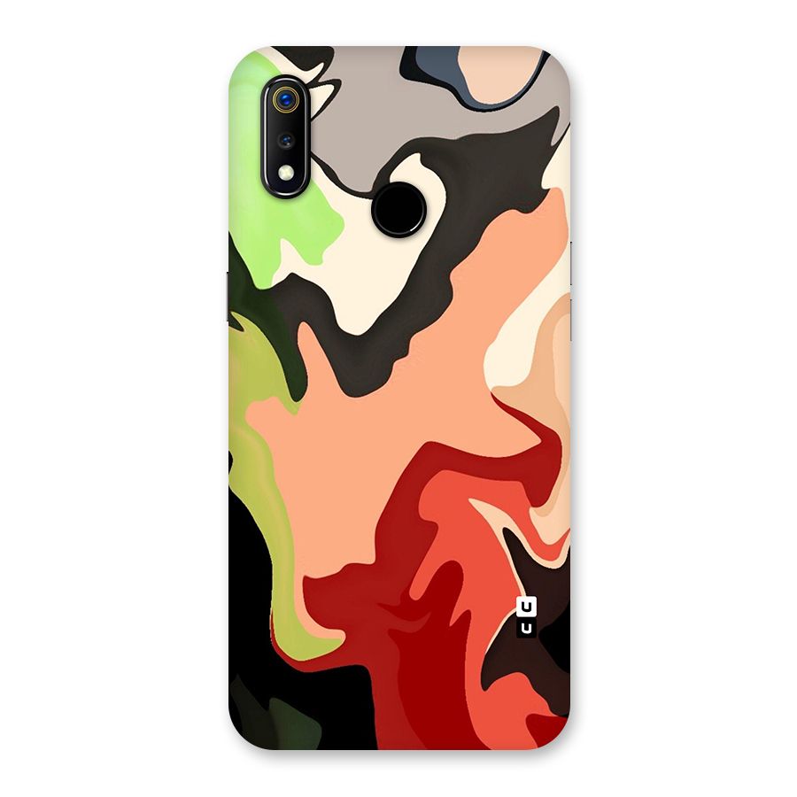 Geometric Abstract Acrylic Oil Pattern Art Back Case for Realme 3