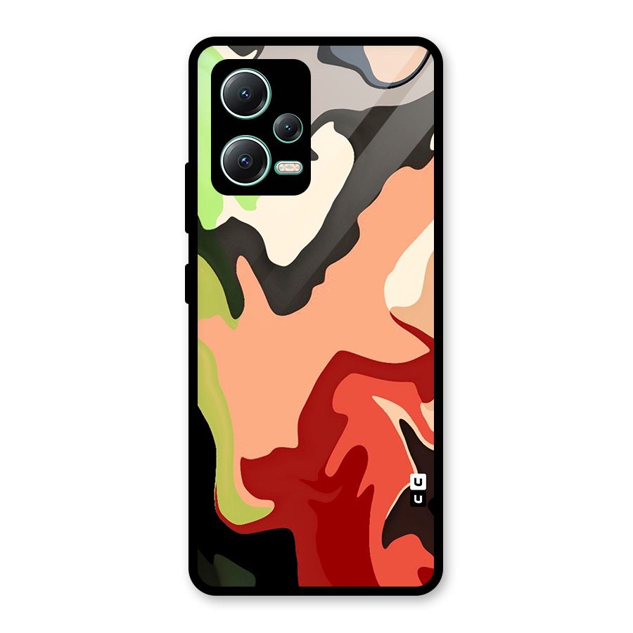 Geometric Abstract Acrylic Oil Pattern Art Glass Back Case for Redmi Note 12 5G