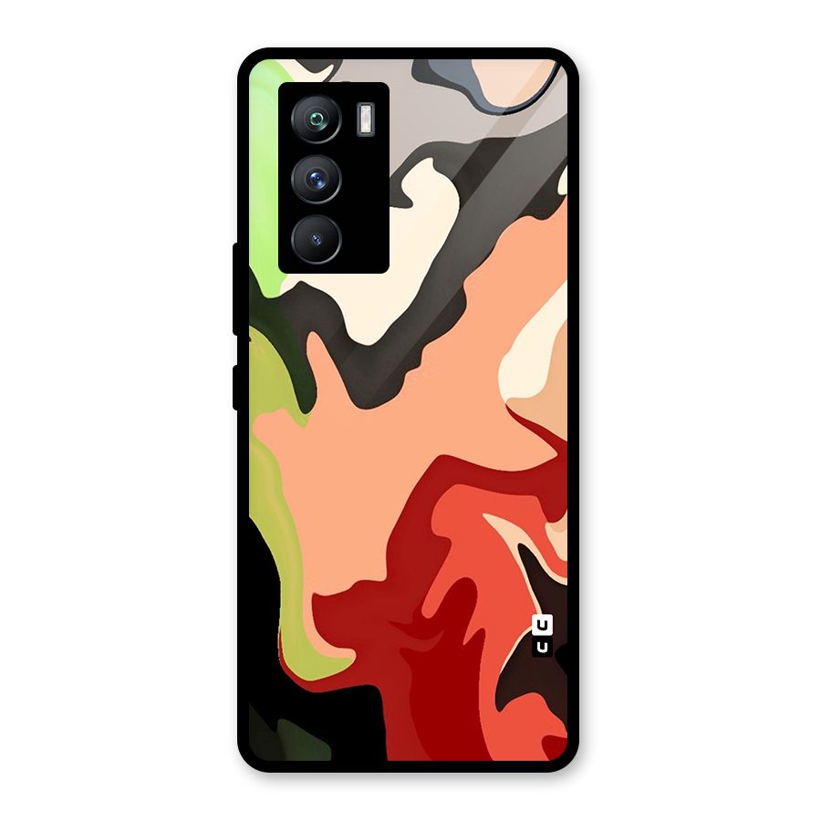 Geometric Abstract Acrylic Oil Pattern Art Glass Back Case for Vivo iQOO 9 SE