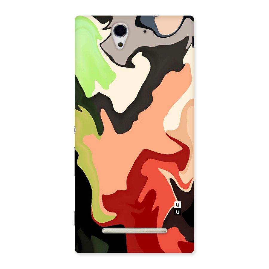 Geometric Abstract Acrylic Oil Pattern Art Back Case for Xperia C3