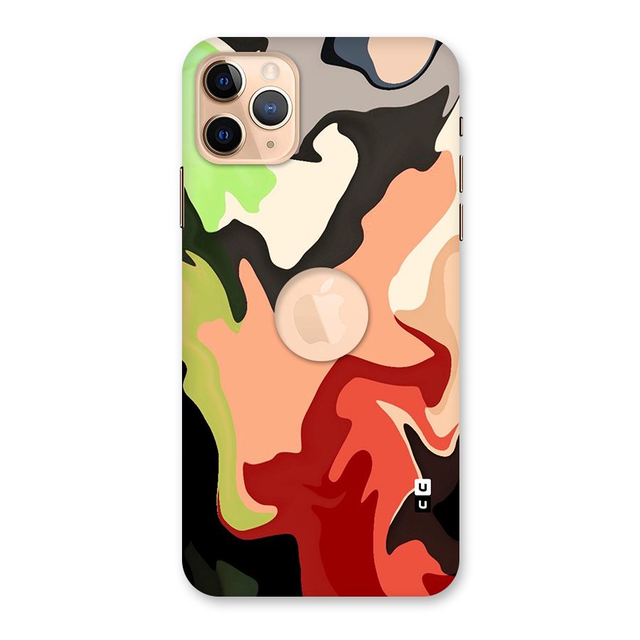Geometric Abstract Acrylic Oil Pattern Art Back Case for iPhone 11 Pro Max Logo Cut