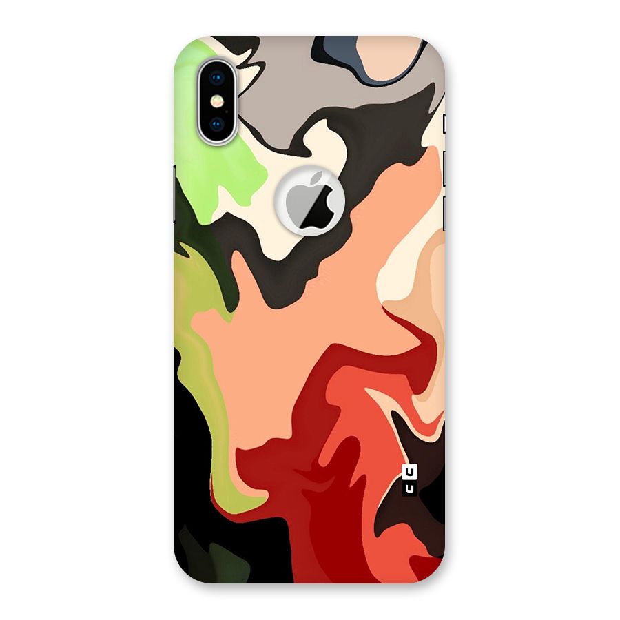Geometric Abstract Acrylic Oil Pattern Art Back Case for iPhone X Logo Cut
