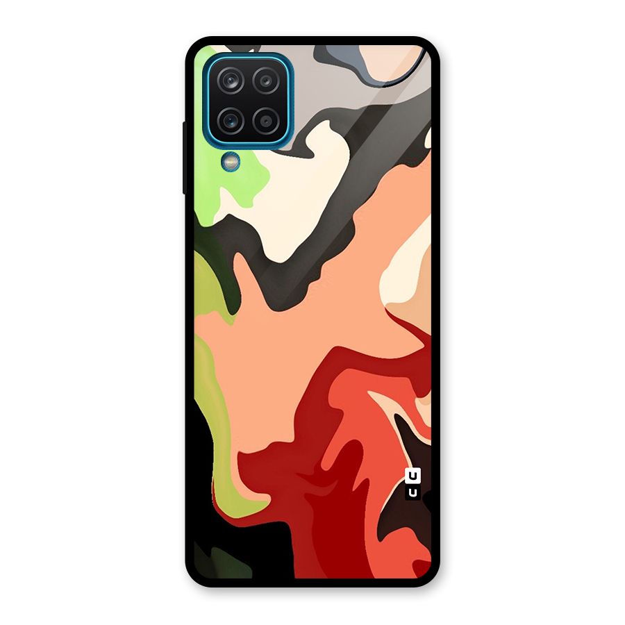 Geometric Abstract Acrylic Oil Pattern Art Glass Back Case for Galaxy A12