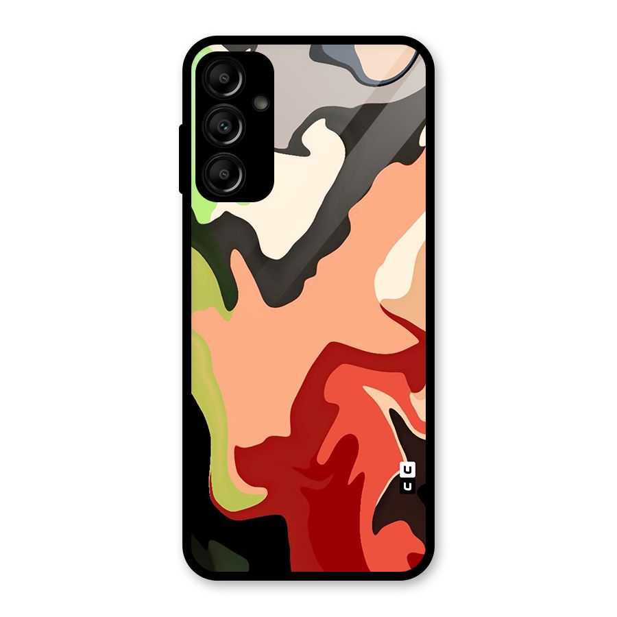 Geometric Abstract Acrylic Oil Pattern Art Glass Back Case for Galaxy A14 5G
