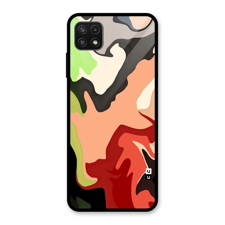 Geometric Abstract Acrylic Oil Pattern Art Glass Back Case for Galaxy A22 5G