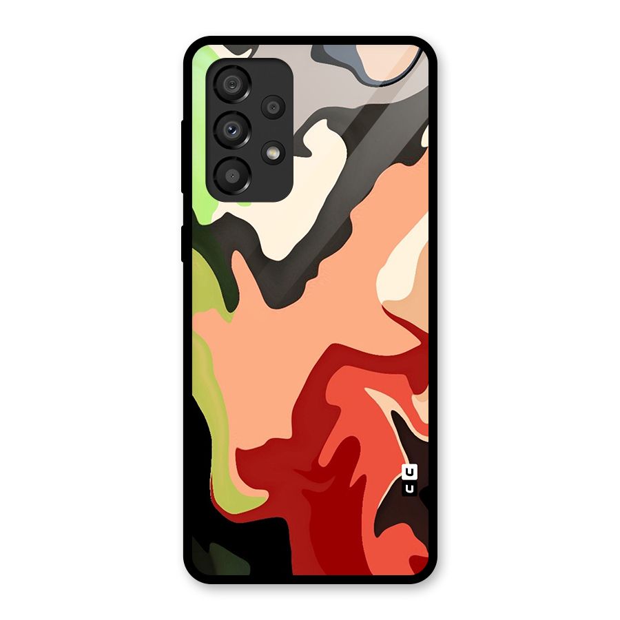Geometric Abstract Acrylic Oil Pattern Art Glass Back Case for Galaxy A33 5G