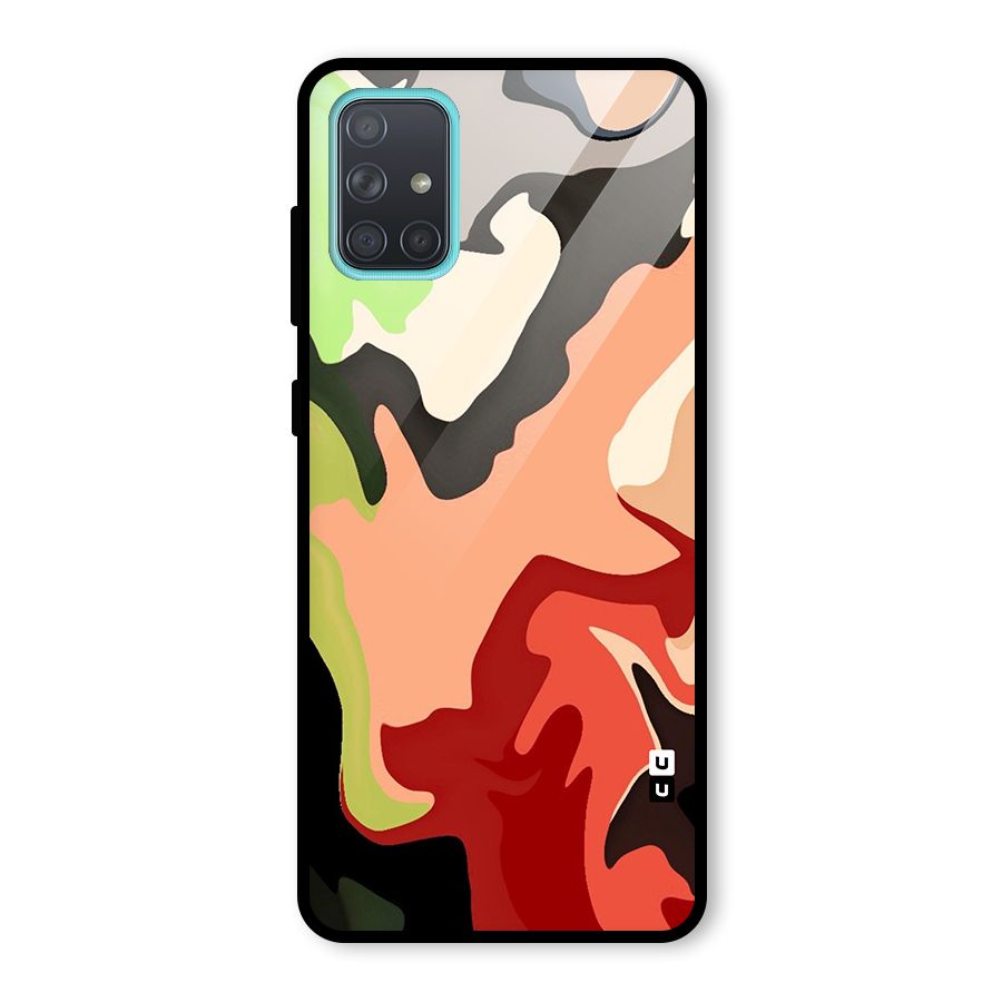 Geometric Abstract Acrylic Oil Pattern Art Glass Back Case for Galaxy A71