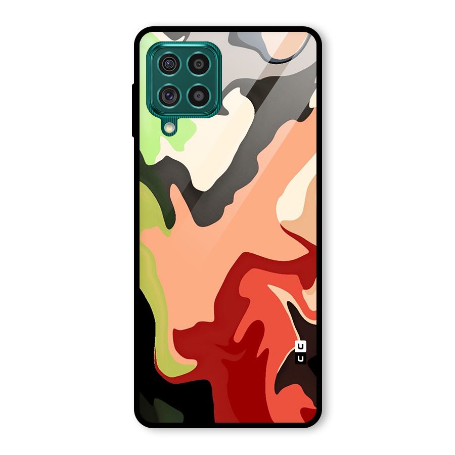 Geometric Abstract Acrylic Oil Pattern Art Glass Back Case for Galaxy F62