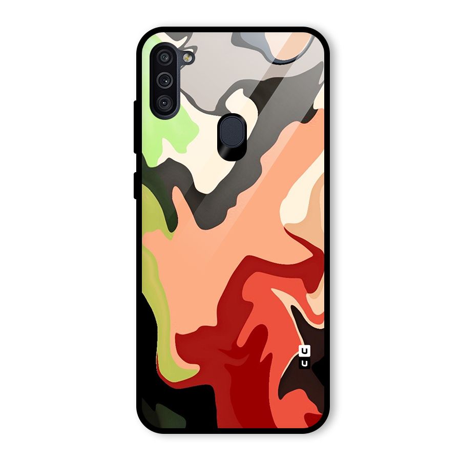 Geometric Abstract Acrylic Oil Pattern Art Glass Back Case for Galaxy M11