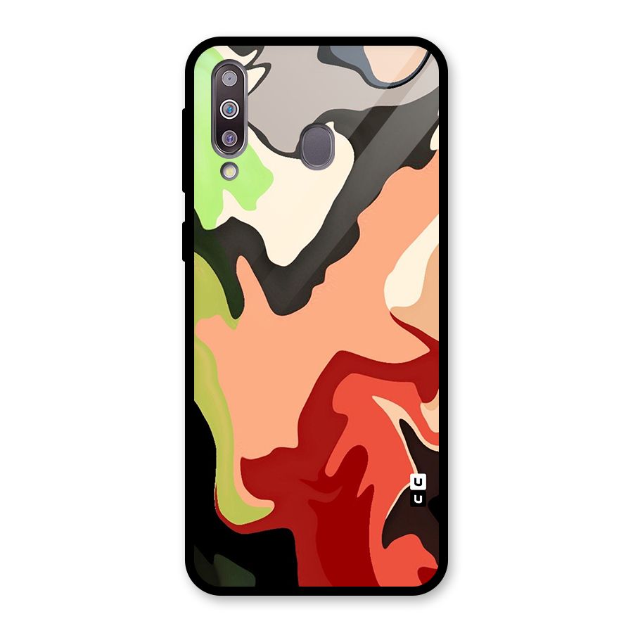Geometric Abstract Acrylic Oil Pattern Art Glass Back Case for Galaxy M30