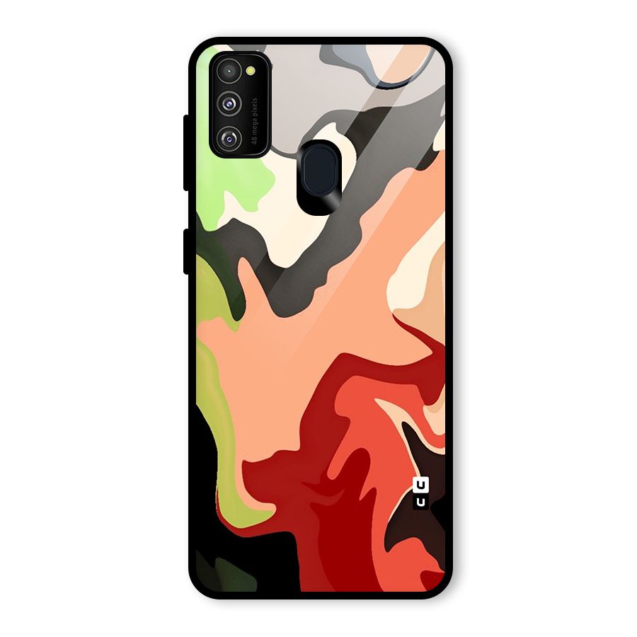 Geometric Abstract Acrylic Oil Pattern Art Glass Back Case for Galaxy M30s