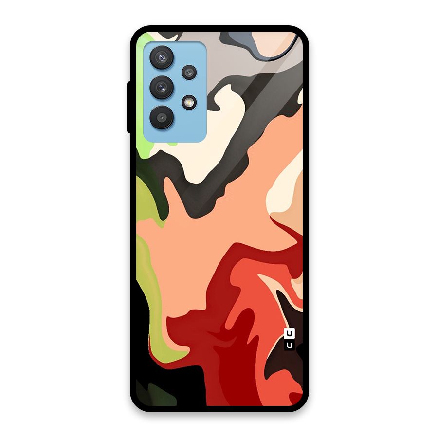 Geometric Abstract Acrylic Oil Pattern Art Glass Back Case for Galaxy M32 5G