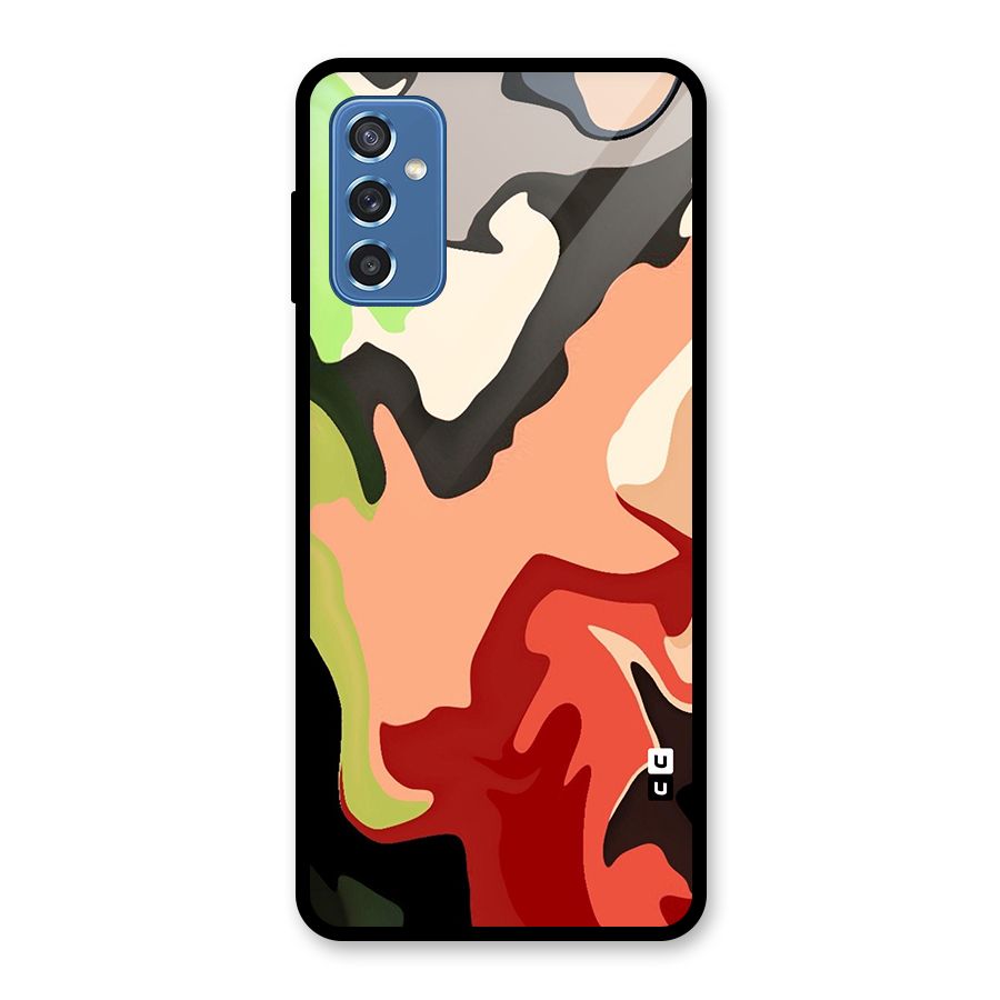 Geometric Abstract Acrylic Oil Pattern Art Glass Back Case for Galaxy M52 5G