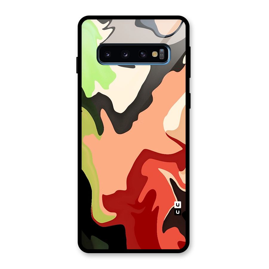 Geometric Abstract Acrylic Oil Pattern Art Glass Back Case for Galaxy S10