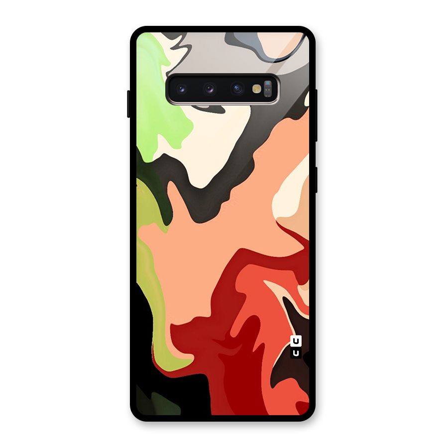 Geometric Abstract Acrylic Oil Pattern Art Glass Back Case for Galaxy S10 Plus