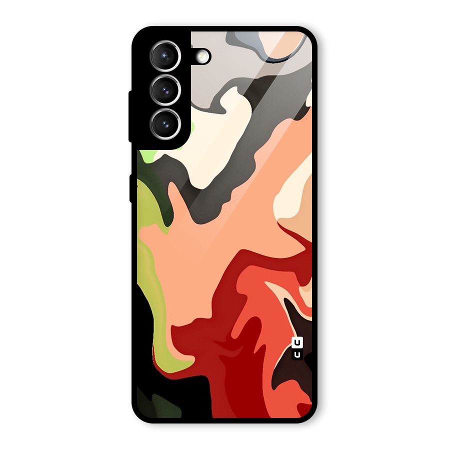 Geometric Abstract Acrylic Oil Pattern Art Glass Back Case for Galaxy S21 5G