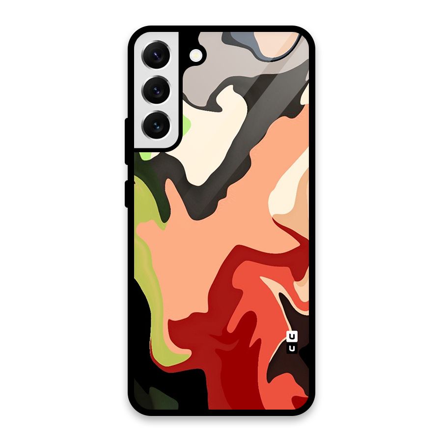 Geometric Abstract Acrylic Oil Pattern Art Glass Back Case for Galaxy S22 Plus 5G