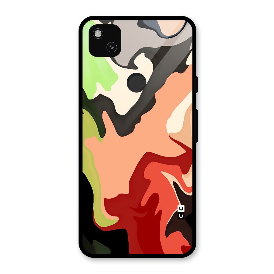 Geometric Abstract Acrylic Oil Pattern Art Glass Back Case for Google Pixel 4a