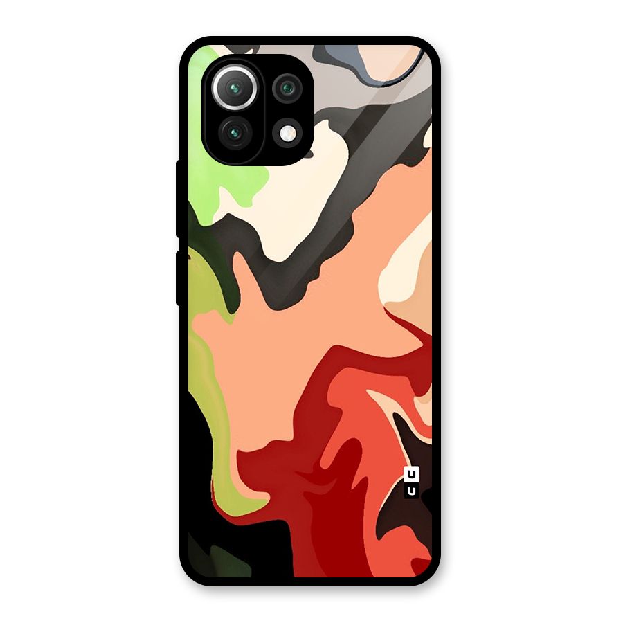 Geometric Abstract Acrylic Oil Pattern Art Glass Back Case for Mi 11 Lite NE 5G