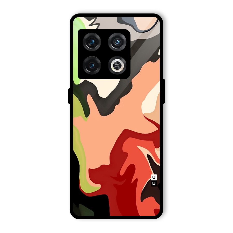 Geometric Abstract Acrylic Oil Pattern Art Glass Back Case for OnePlus 10 Pro 5G