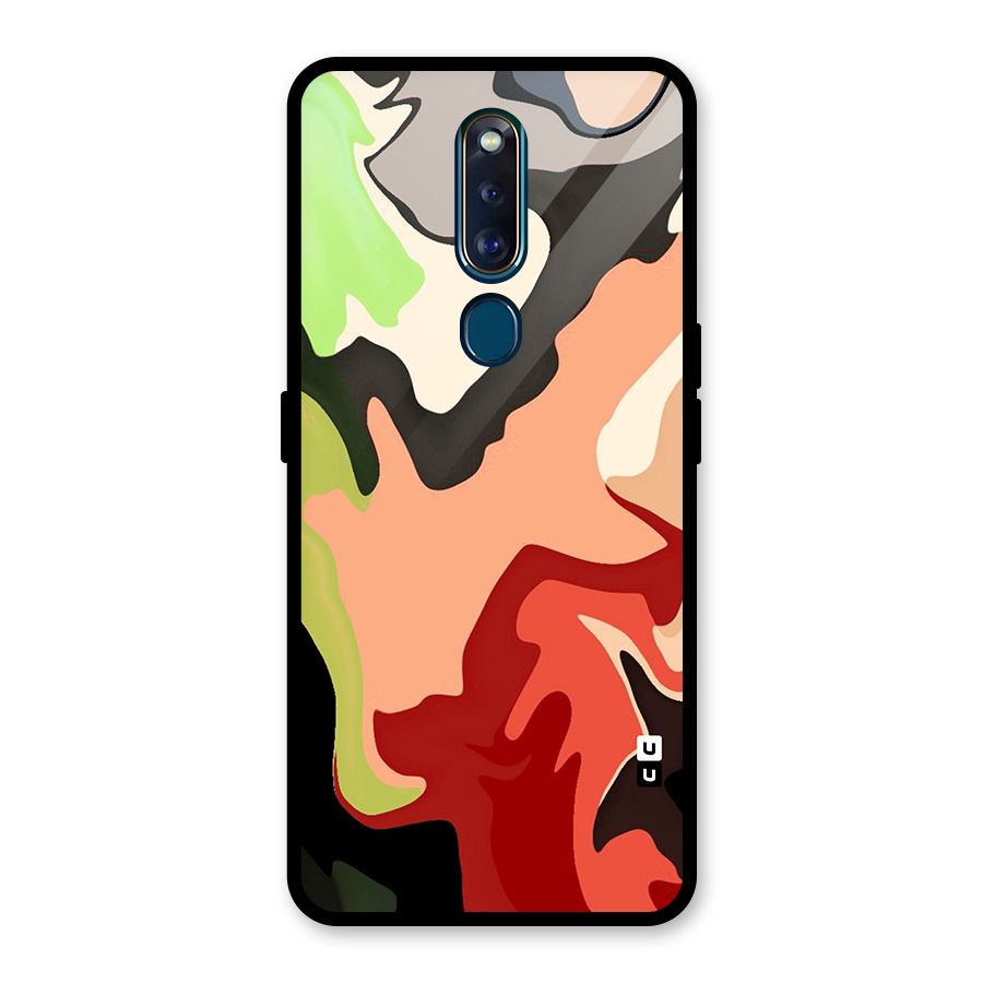 Geometric Abstract Acrylic Oil Pattern Art Glass Back Case for Oppo F11 Pro