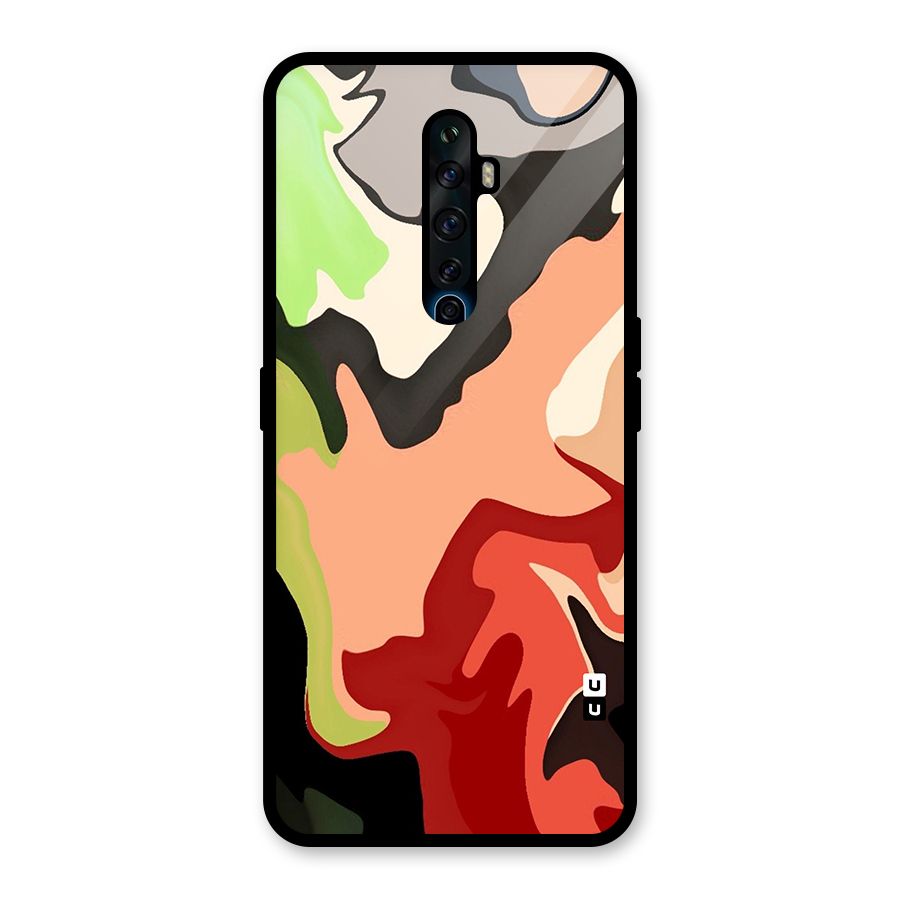 Geometric Abstract Acrylic Oil Pattern Art Glass Back Case for Oppo Reno2 F