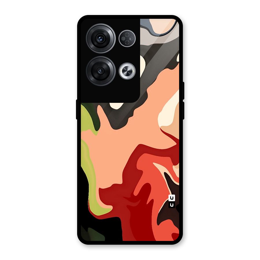 Geometric Abstract Acrylic Oil Pattern Art Glass Back Case for Oppo Reno8 Pro 5G