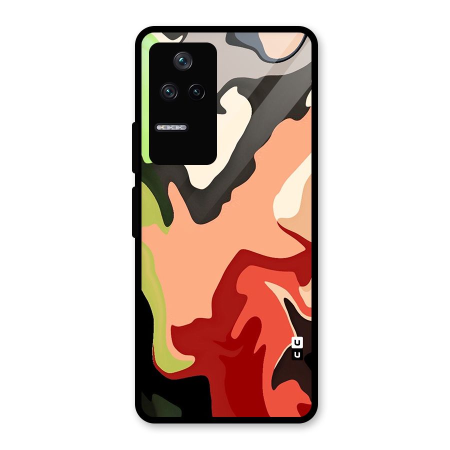 Geometric Abstract Acrylic Oil Pattern Art Glass Back Case for Poco F4 5G