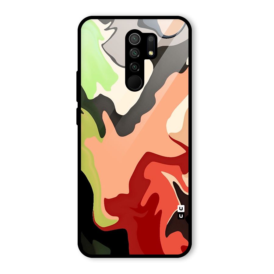 Geometric Abstract Acrylic Oil Pattern Art Glass Back Case for Poco M2