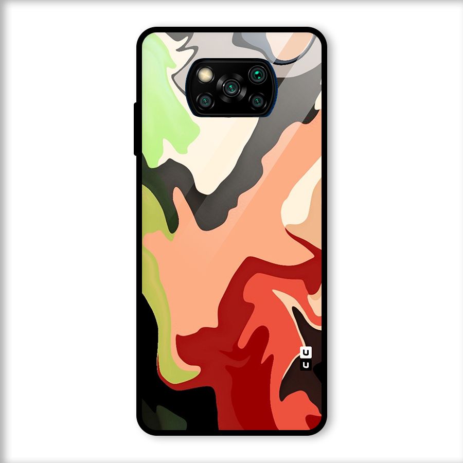 Geometric Abstract Acrylic Oil Pattern Art Glass Back Case for Poco X3