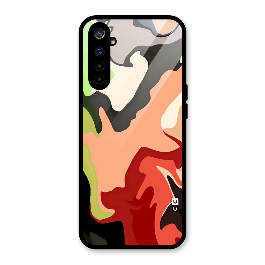 Geometric Abstract Acrylic Oil Pattern Art Glass Back Case for Realme 6