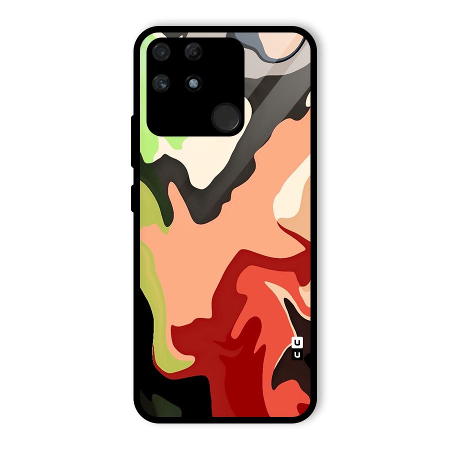 Geometric Abstract Acrylic Oil Pattern Art Glass Back Case for Realme Narzo 50A