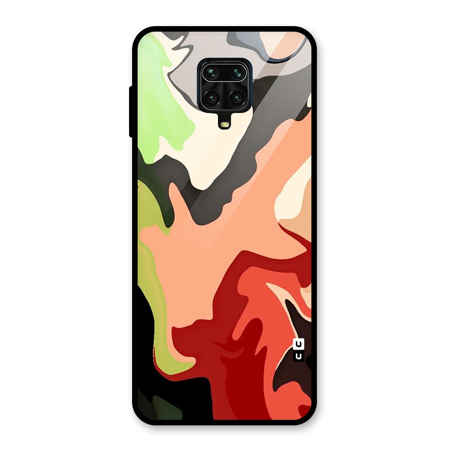 Geometric Abstract Acrylic Oil Pattern Art Glass Back Case for Redmi Note 9 Pro Max