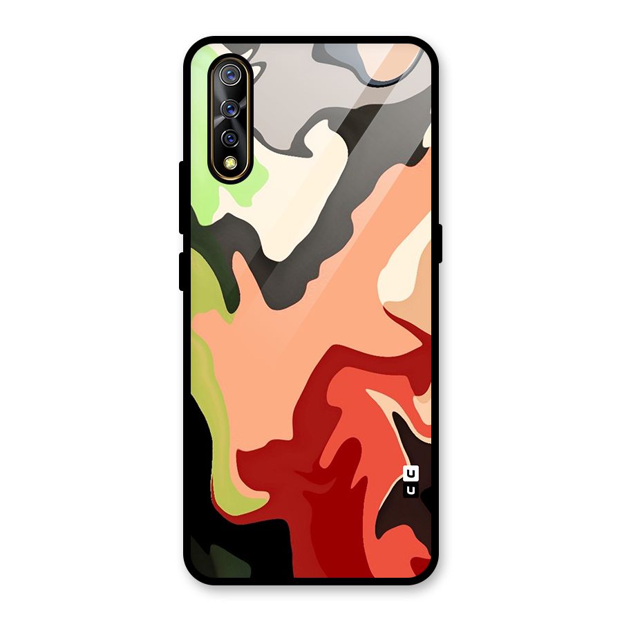Geometric Abstract Acrylic Oil Pattern Art Glass Back Case for Vivo S1