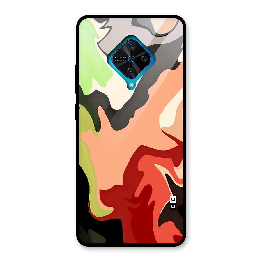 Geometric Abstract Acrylic Oil Pattern Art Glass Back Case for Vivo S1 Pro