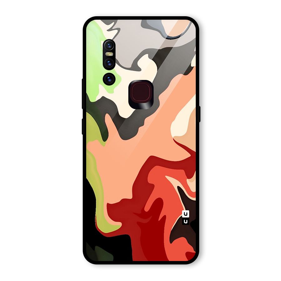 Geometric Abstract Acrylic Oil Pattern Art Glass Back Case for Vivo V15